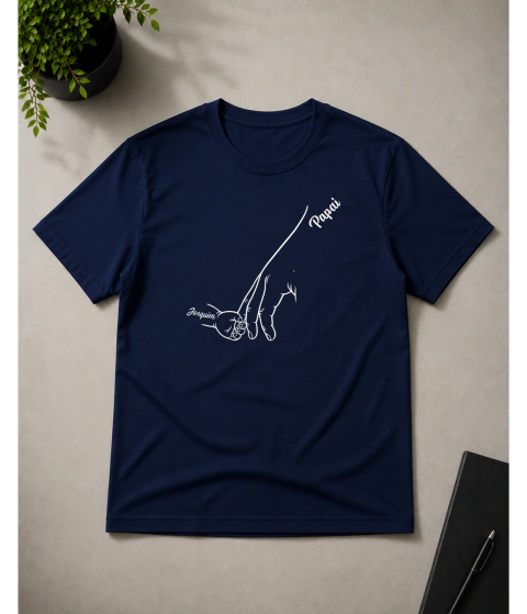 Imagem do Camisa Camiseta Preta Dia Dos Pais Mãos Dadas Pai e Filho