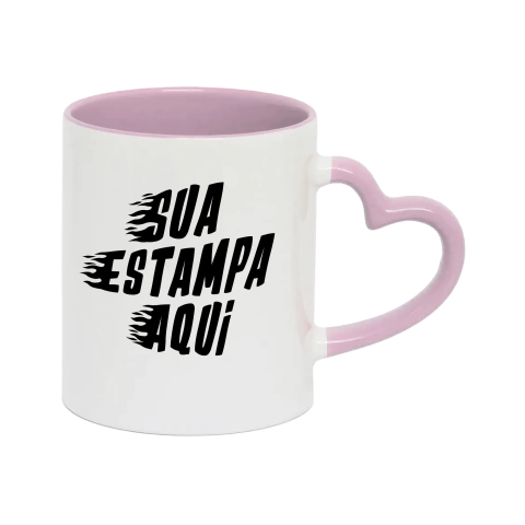 Caneca Cerâmica Alça Coração Diversas Cores na internet