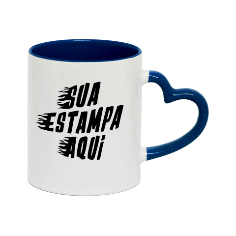 Caneca Cerâmica Alça Coração Diversas Cores - Arte e Criação Camisetas, Canecas Personalizados