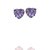 Brinco Aurora Boreal Coração Zircônia Violeta