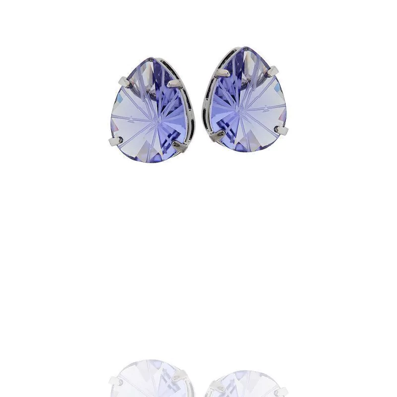 Brinco Aurora Boreal Gota Zircônia Raiada Violeta