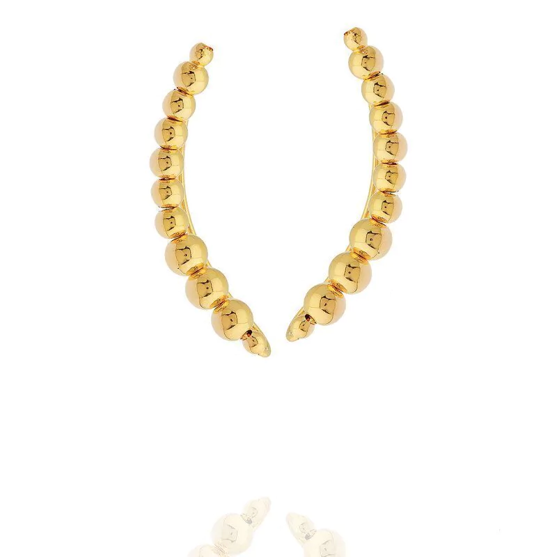 Brinco Ear Cuff Bolas Dourada