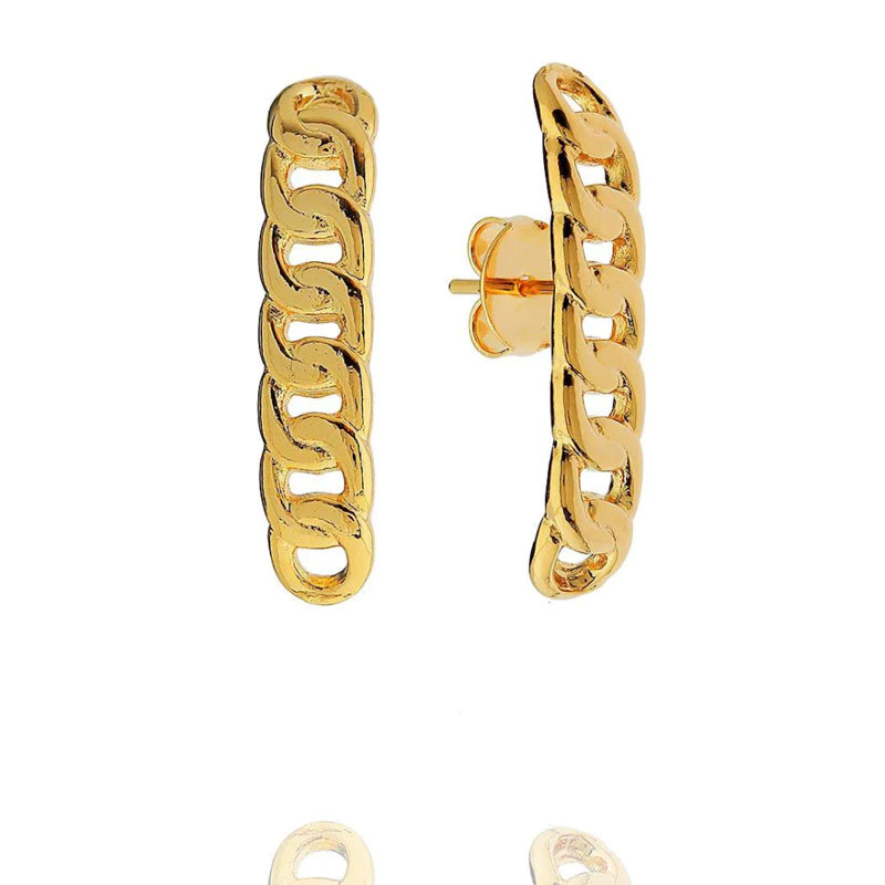 Brinco Ear Hook Corrente Dourado