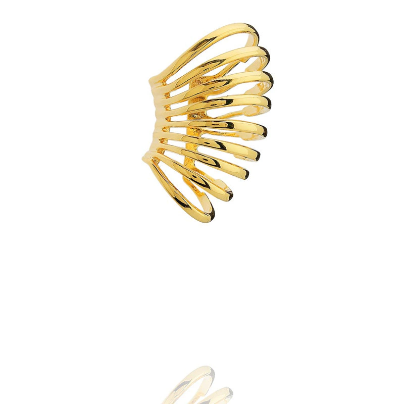 Brinco Piercing Pressão Aros Dourado