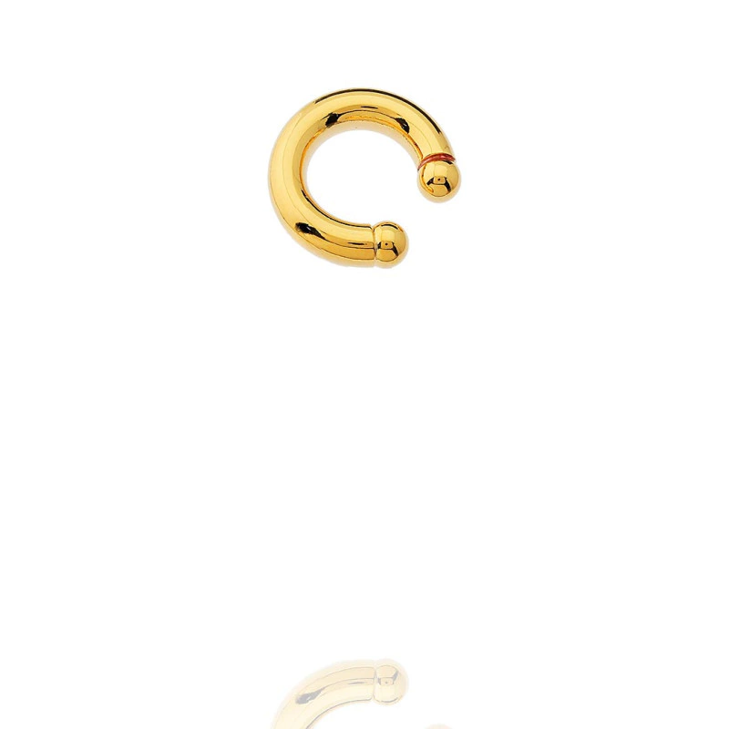 Brinco Piercing Pressão Elo Grosso Dourado