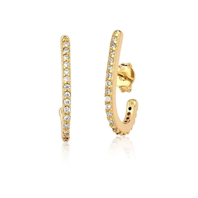 Brinco Gratidão Ear Hook Cravejado Dourado