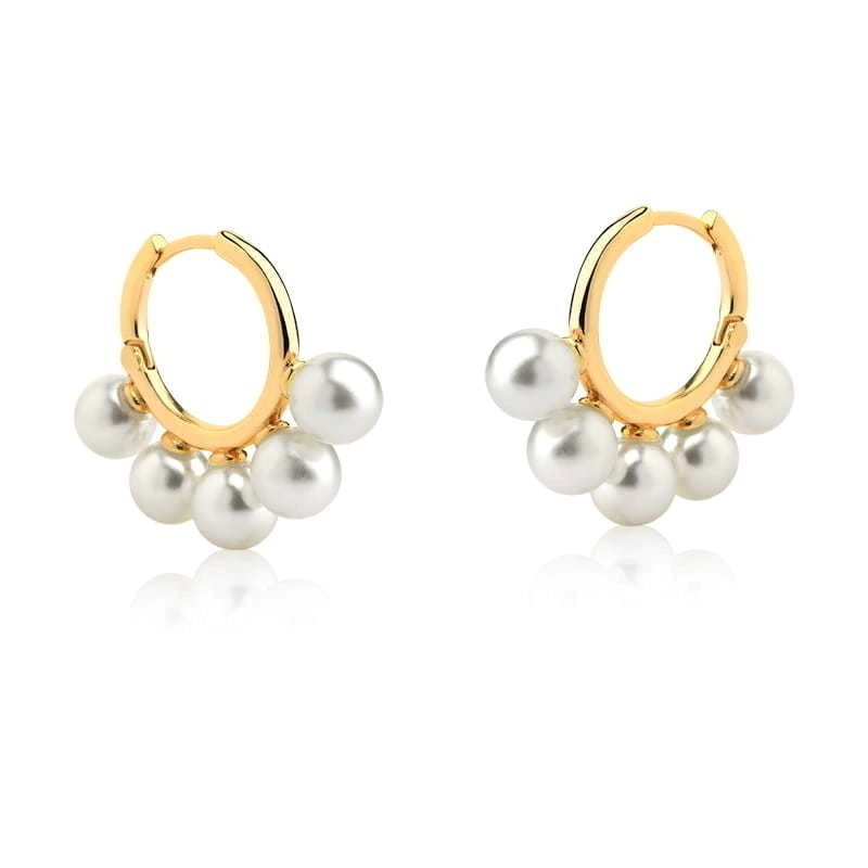 Brinco Esperança Argola Pérolas Dourado