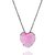 Colar Aurora Boreal Coração Zircônia Rosa