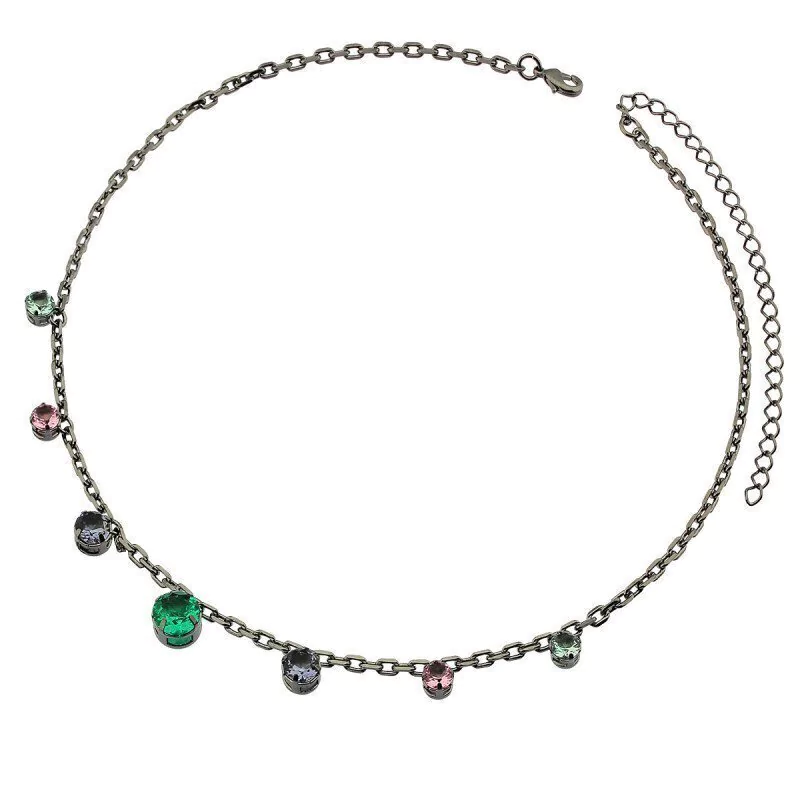 Colar Aurora Boreal Zircônia Circular