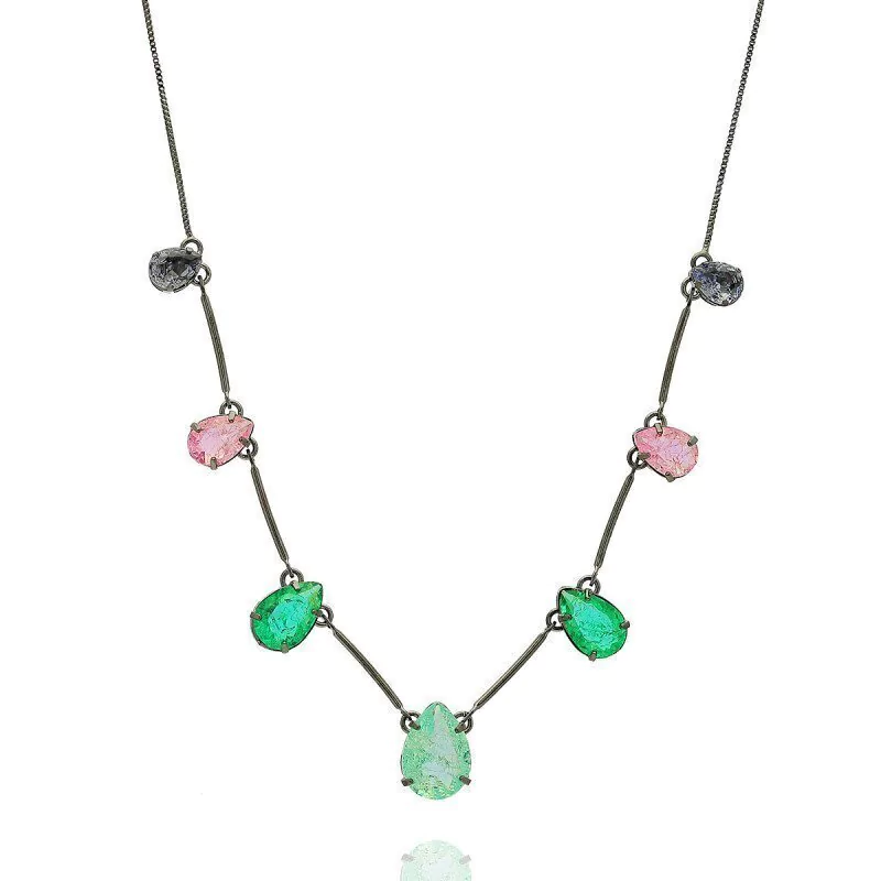 Colar Aurora Boreal Zircônia Fusion Gota