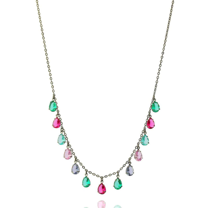 Colar Aurora Boreal Zircônia Gota