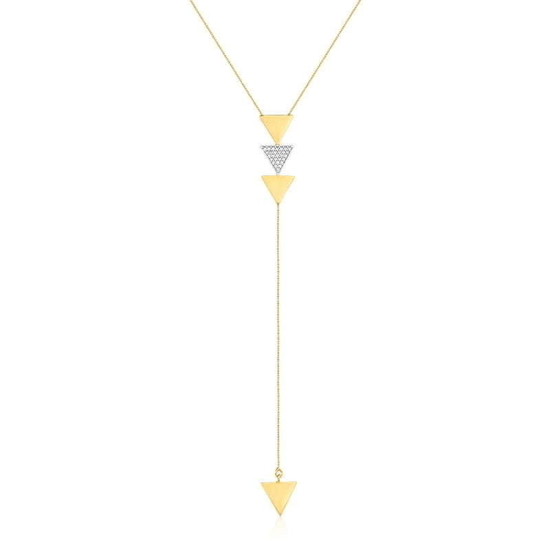 Colar Fluidez Gravatinha Triâgulos Dourado