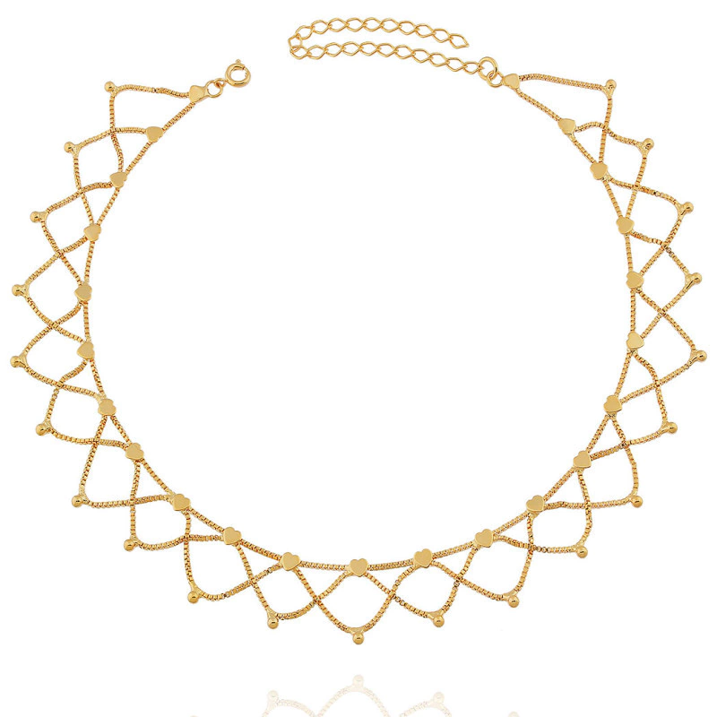 Colar Indian Corações Dourado