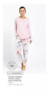 PIJAMA REMERA MANGAS LARGAS CON CIGARETTE AMBAR WOMAN (93.WO15050I21)