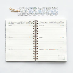 Agenda Semana a la Vista "Floral Blue" Formato Horizontal en internet