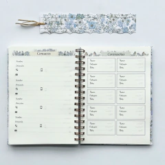 Agenda Semana a la Vista "Floral Blue" Formato Vertical en internet