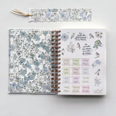 Agenda Semana a la Vista "Floral Blue" Formato Vertical en internet