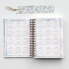 Agenda Semana a la Vista "Floral Blue" Formato Vertical - tienda online