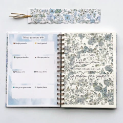 Agenda Semana a la Vista "Floral Blue" Formato Horizontal en internet
