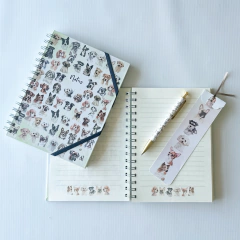Set Caja Chica: Cuaderno Perritos + Ball Pen Perritos + Caja - C2designs