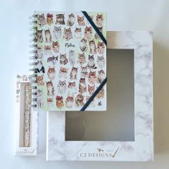 Set Caja Chica: Cuaderno Kitten + Roller Pen Kitten + Caja