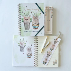 Set Caja Chica: Cuaderno La Felicidad + Roller Pen Kitten + Caja - tienda online