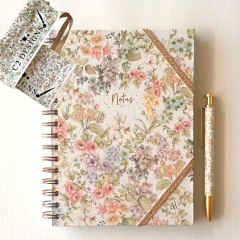 Set Chico: Cuaderno Flora + Ball Pen Flora + Market Bag de regalo!