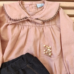 Bata Vestido Gola Dupla Face Rosê - comprar online