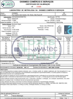 Calibração de Termohigrômetro com emissão de certificado rastreável - OXISMED