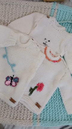 sweaters blancos bordados a mano - comprar online