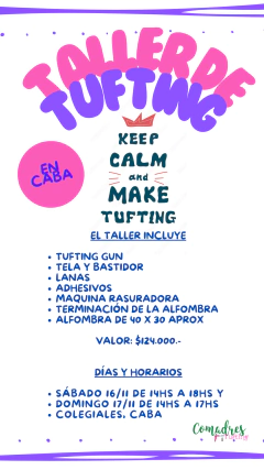 TALLER DE TUFTING - NOVIEMBRE 2024 - CABA - 2 ENCUENTROS - comprar online