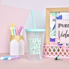 Vaso noa glitter con sorbete - comprar online