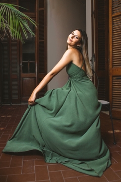 VESTIDO AHINOA VERDE MILITAR - Tan Lulita