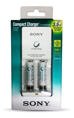 Cargador De 2 Pilas Aa/aaa Sony Incluye 2 Pilas Aa Recarg. 2500mah