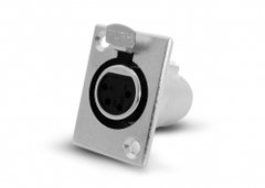 CONECTOR CANON 4P (XLR) HEMBRA PARA CHASIS METÁLICO (LÍNEA PRO)