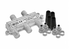 DIVISOR 4 VIAS 75 OHMS CON CONECTOR Y GOMA