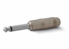 FICHA PLUG 6.5 MONO METÁLICA PLATEADA PREMIUM