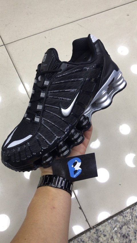 Nike Shox 12 Molas Preto Prata