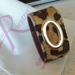 Brazalete Aplique Oval Dorado