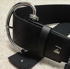 BERMEO - Cinturón con importante hebilla niquel - 5,5cm