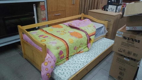 CAMA PINO 1 PLAZA DIVAN CON CARRICAMA