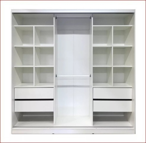 ROPERO 2 PUERTAS CORREDIZAS "IRENE" 180X60X180 18MM CUERPO BLANCO/PUERTAS 18MM. LDS.