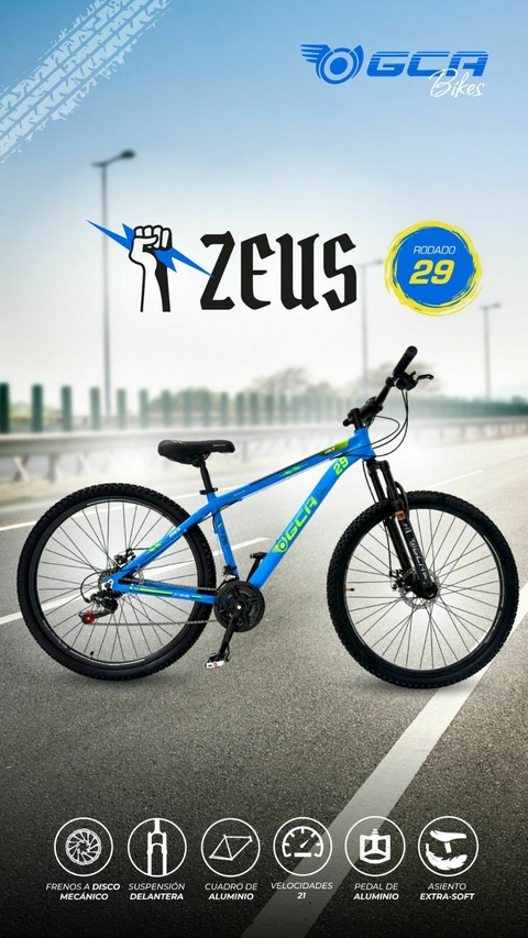 BICICLETA GCA MOUNTAINBIKE RODADO 29 21 VELOCIDADES. ALUMINIO. ZEUS 3 AZUL - comprar online