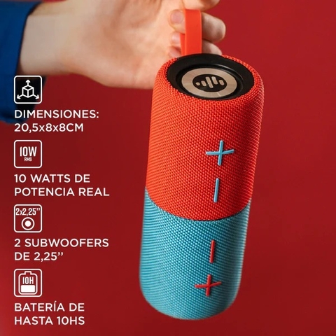 PARLANTE BLUETOOTH SC-11-TWIN2-NE TWS 2 X 15W RMS AZUL Y ROJO STROMBERG - comprar online