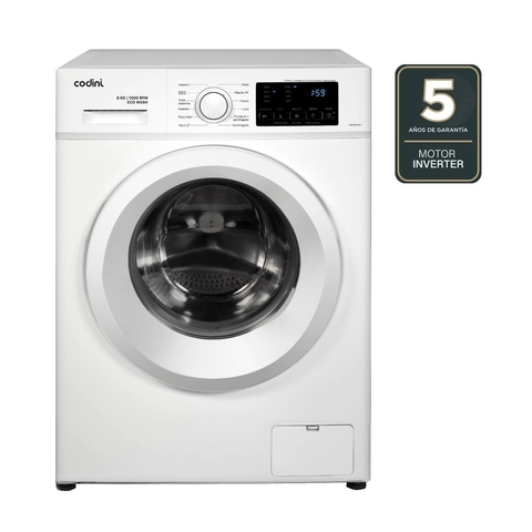 LAVARROPAS AUTOMATICO CF MARS 15 INVERTER VAPOR 6KG 1000RPM BLANCO CODINI - comprar online
