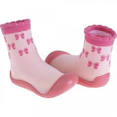 Meia com sola rosa pink pimpolho