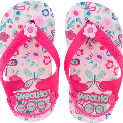CHINELO COM ELÁSTICO  PIMPOLHO BABY FLORES BEGE
