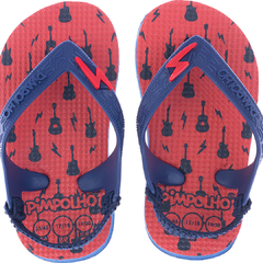 Chinelo INFANTIL com Elástico Pimpolho Baby GUITARRAS VERMELHO