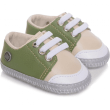 Tênis Bebê Bege e Verde Pimpolho