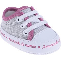 tênis cinza e rosa bebê pimpolho